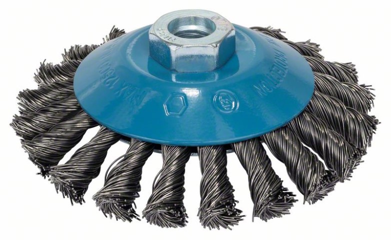 BOSCH WIRE TAPERED BRUSH HEAVY FOR METAL 115 MM X 0.5 MM M14 